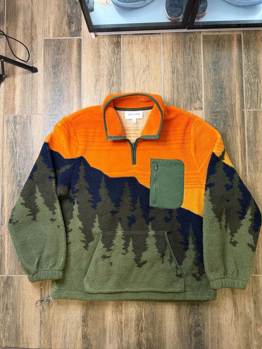 Sun + Stone Mountain Sherpa Half Zip Pullover Size L